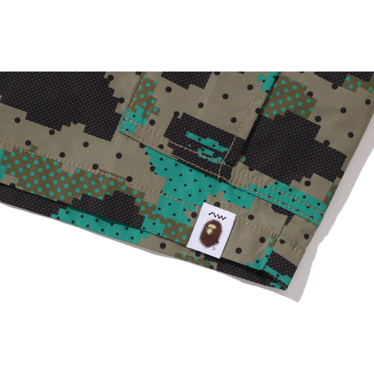 BAPE BY KAZUKI KURAISHI CAMO BELTED 3 LAYER CARGO SHORTS MENS