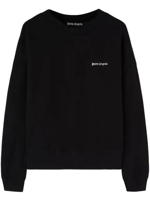 Palm Angels logo-embroidered cotton sweatshirt