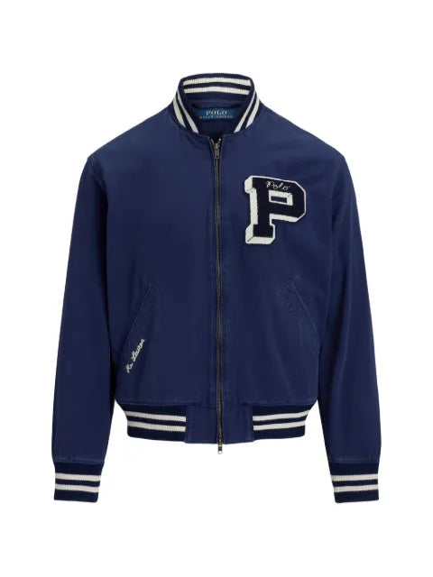 Polo Ralph Lauren appliqué striped-trim jacket