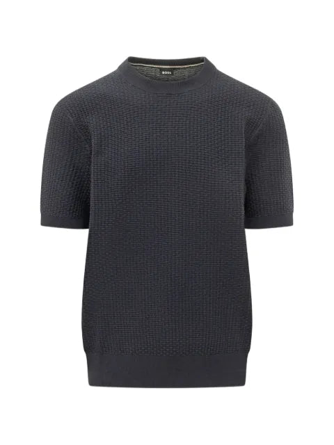 BOSS waffle-knit cotton sweater