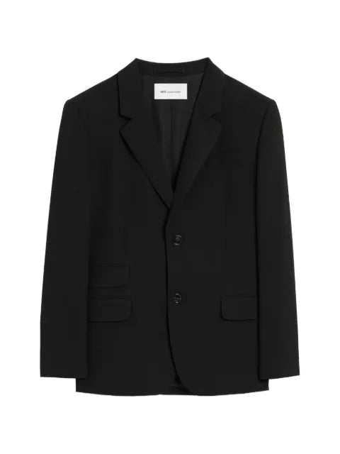 AMI Paris Single breasted straight-fit wool blazer