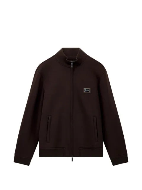 Emporio Armani logo-plaque zip-up sweatshirt