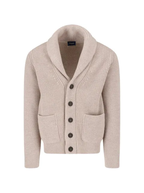 Drumohr shawl-collar chunky-knit cardigan
