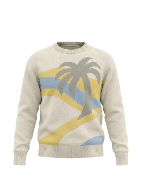 HARDEN palm tree-intarsia sweater