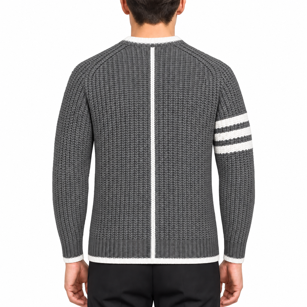 Classic Four-Bar Couples Knitwear Sweater - 100% Cotton Made in Japan | Thom Browne