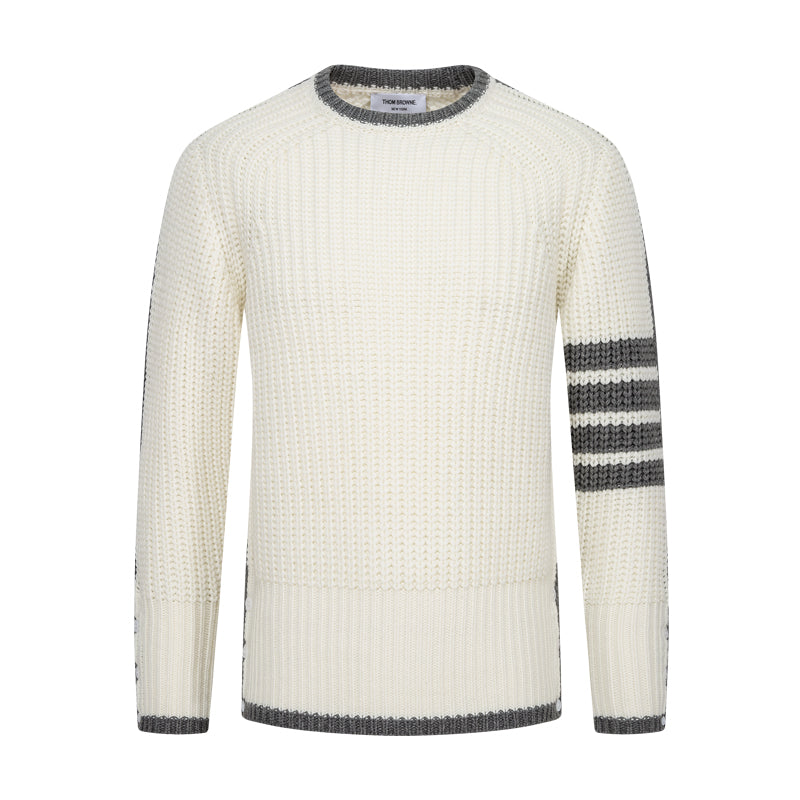 Classic Four-Bar Couples Knitwear Sweater - 100% Cotton Made in Japan | Thom Browne