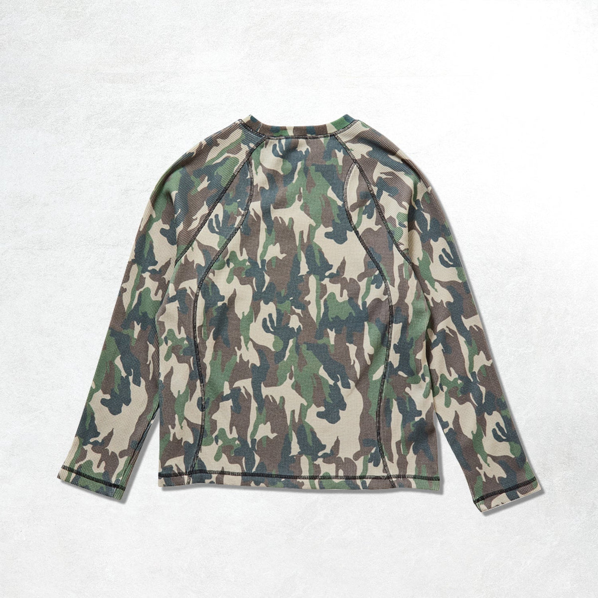 Chet Rock Trek Waffle Top: Green Camouflage