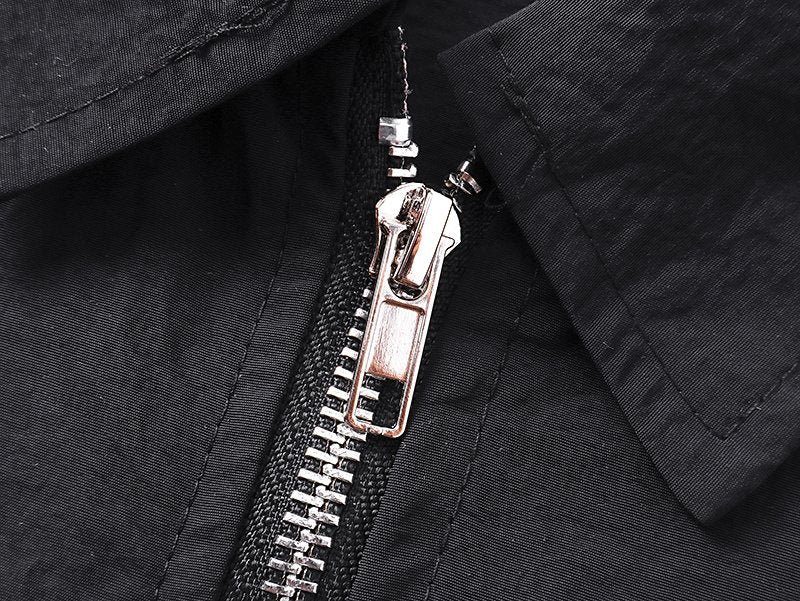 MIXED EMOTION Embellished Zip-Front Short-Sleeve Shirt