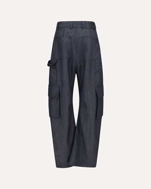 Balenciaga Denim Print Cargo Pants