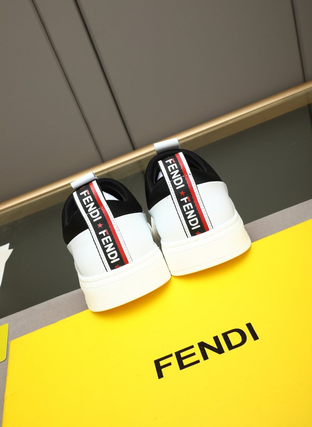 Fendi Brown Patterned Slip-On Sneakers
