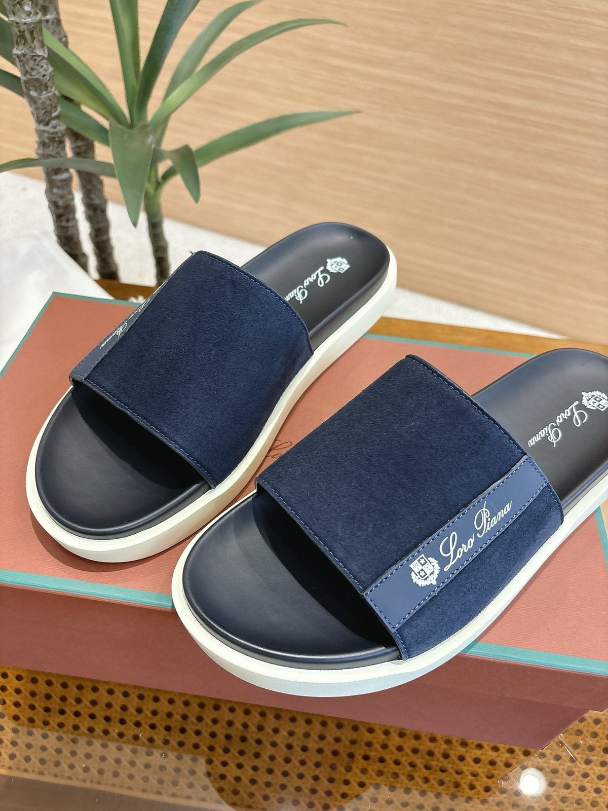 Loro Piana Wide-Strap Slide Sandals