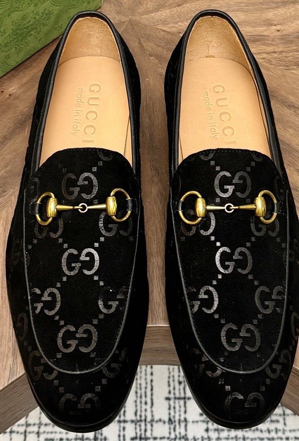 Gucci Men's Horsebit Monogram Loafers