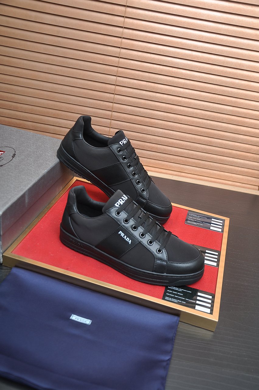 Prada Low-Top Leather Sneakers