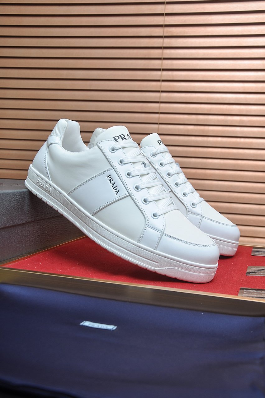 Prada Low-Top Leather Sneakers