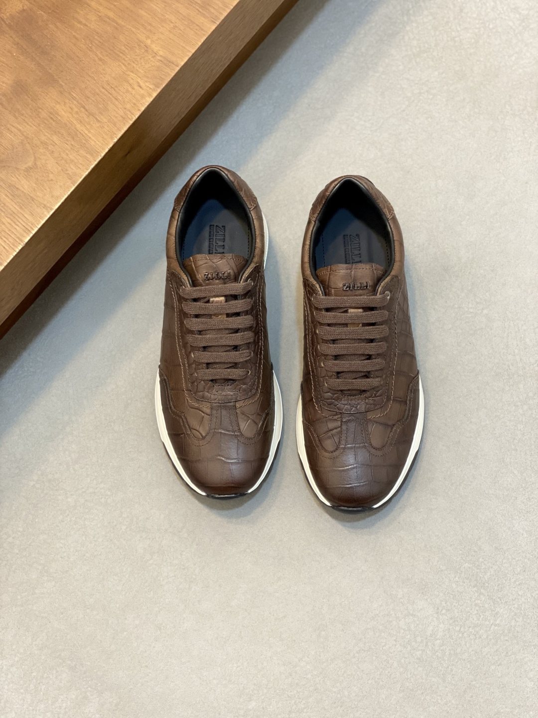 Zilli Men's Stitched Leather Sneakers